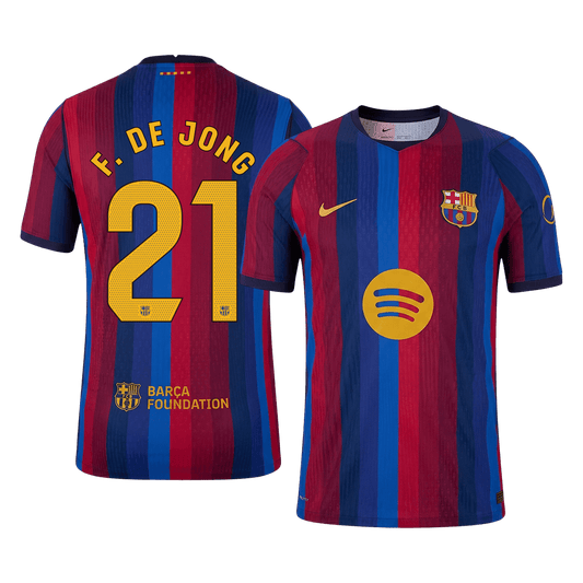 F. DE JONG #21 Men's Barcelona 2026/27 Player Version Home Soccer Jersey product view 1