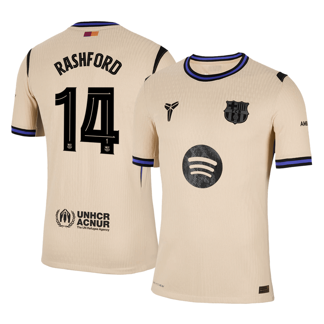 RASHFORD #14 Men's Barcelona UCL 2025/26 Player Version Away Soccer Jersey - Slim Fit product view 1