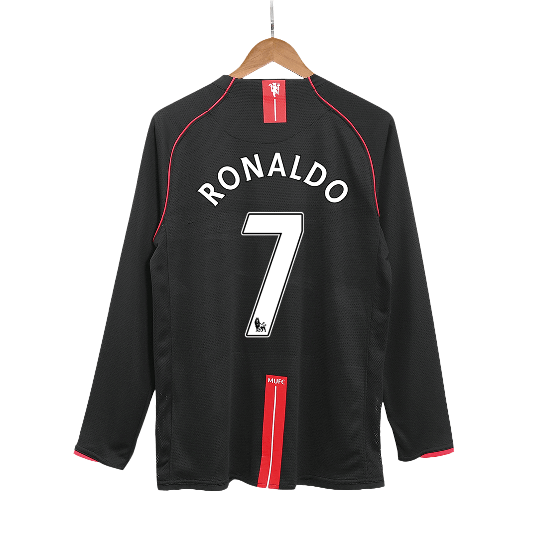 Retro RONALDO #7 Men's Manchester United 2007/08 Away Long Sleeve Soccer Jersey product view 1