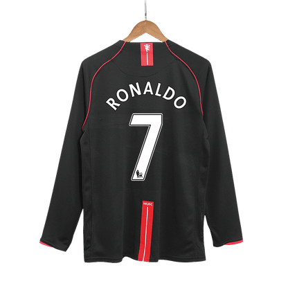 Retro RONALDO #7 Men's Manchester United 2007/08 Away Long Sleeve Soccer Jersey product view 1