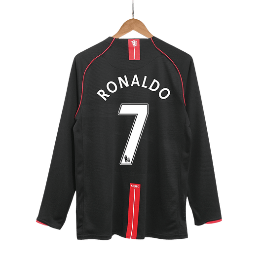 Retro RONALDO #7 Men's Manchester United 2007/08 Away Long Sleeve Soccer Jersey product view 1