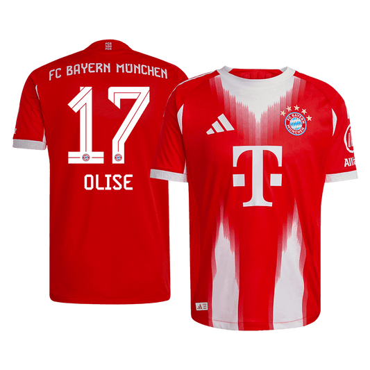 OLISE #17 Men's Bayern Munich 2025/26 Player Version Home Soccer Jersey - Slim Fit product view 1