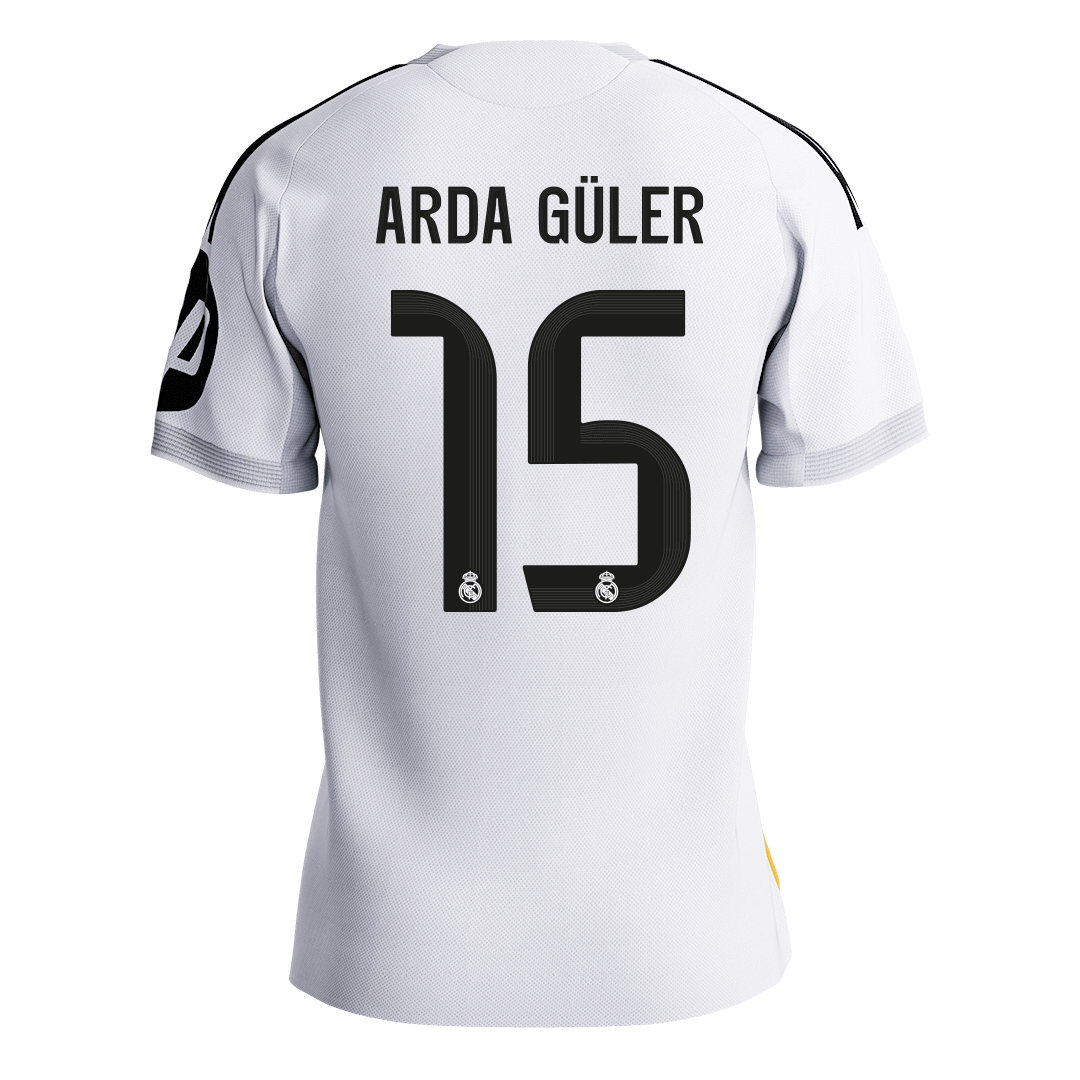 ARDA GÜLER #15 Men's Real Madrid 2025/26 Player Version Home Soccer Jersey - Slim Fit Premium product view 9