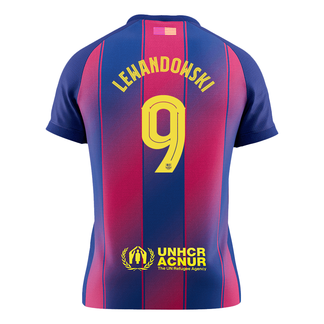 LEWANDOWSKI #9 Men's Barcelona UCL 2025/26 Home Soccer Jersey Premium product view 9