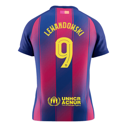 LEWANDOWSKI #9 Men's Barcelona UCL 2025/26 Home Soccer Jersey Premium product view 9