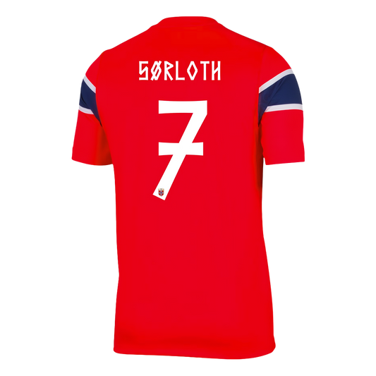 SØRLOTH #7 Men's Norway World Cup 2026 Home Soccer Jersey product view 1