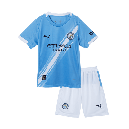 Kid's Manchester City 2025/26 Home Soccer Jersey Kit