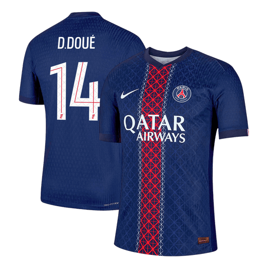 D.DOUÉ #14 Men's PSG 2025/26 Player Version Home Soccer Jersey - Slim Fit product view 1