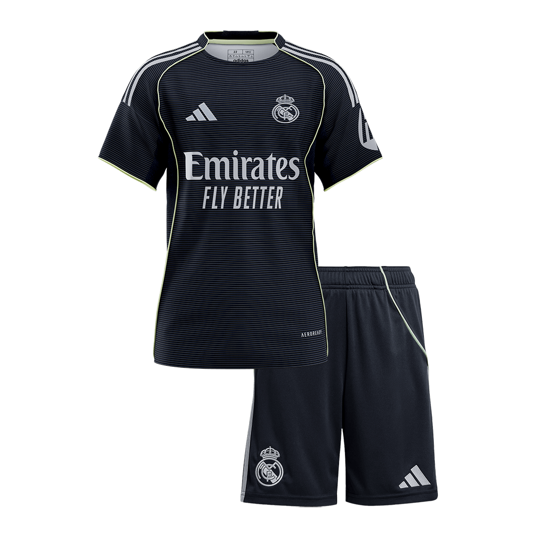 Kid's Real Madrid 2025/26 Away Soccer Jersey Kit [PREMIUM]