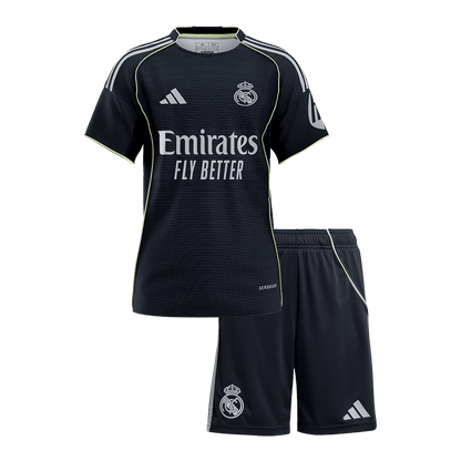 Kid's Real Madrid 2025/26 Away Soccer Jersey Kit [PREMIUM]
