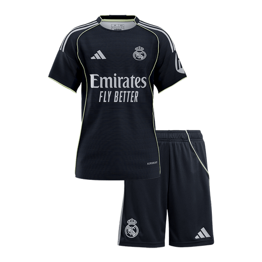 Kid's Real Madrid 2025/26 Away Soccer Jersey Kit [PREMIUM]