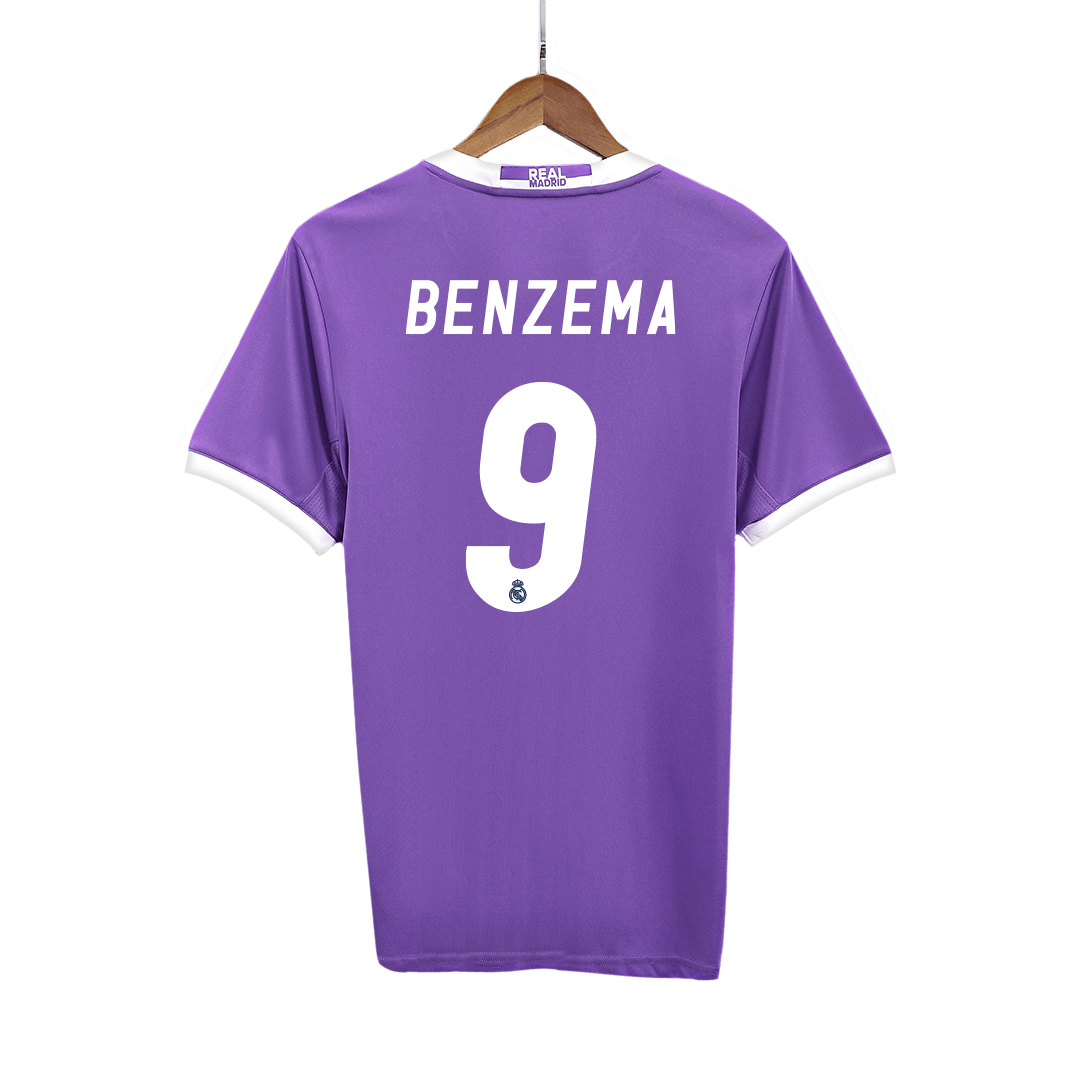 Retro BENZEMA #9 Men's Real Madrid 2016/17 Away Soccer Jersey product view 1