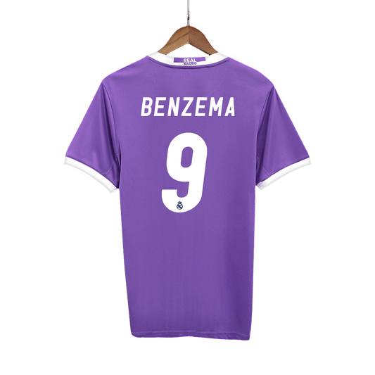 Retro BENZEMA #9 Men's Real Madrid 2016/17 Away Soccer Jersey product view 1