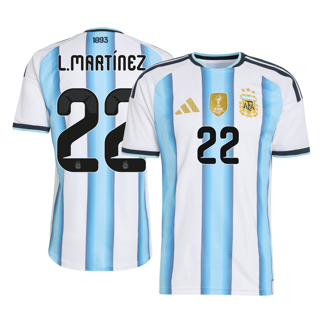 L.MARTÍNEZ #22 Men's Argentina World Cup 2026 Player Version Home Soccer Jersey - Slim Fit product view 1