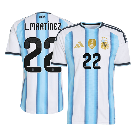 L.MARTÍNEZ #22 Men's Argentina World Cup 2026 Player Version Home Soccer Jersey - Slim Fit product view 1