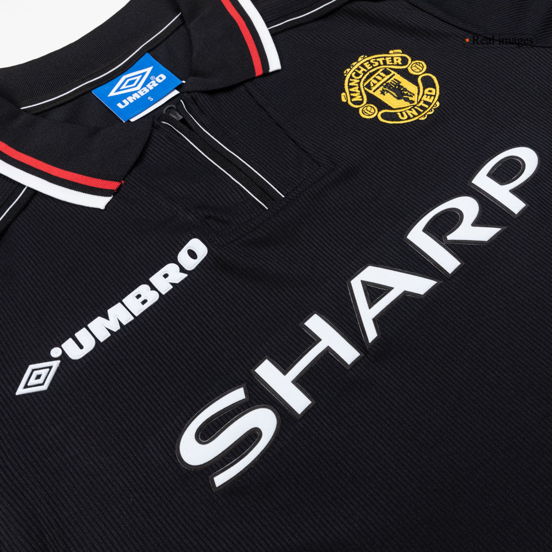 Retro Men's Manchester United 1998 Away Long Sleeve Soccer Jersey product view 4