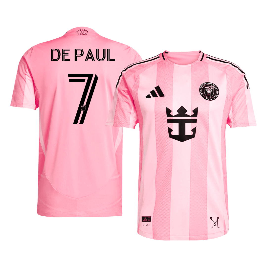 DE PAUL #7 Men's Inter Miami CF 2025 Player Version Home Soccer Jersey - Slim Fit product view 1