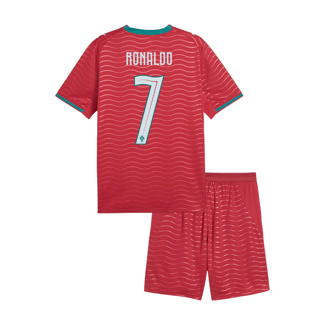 Kid's RONALDO #7 Portugal World Cup 2026 Home Soccer Jersey Kit [PREMIUM]