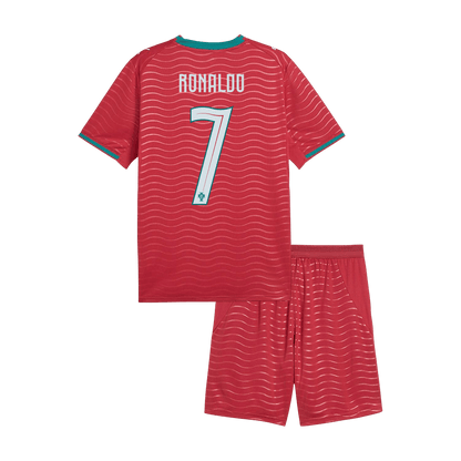 Kid's RONALDO #7 Portugal World Cup 2026 Home Soccer Jersey Kit [PREMIUM]