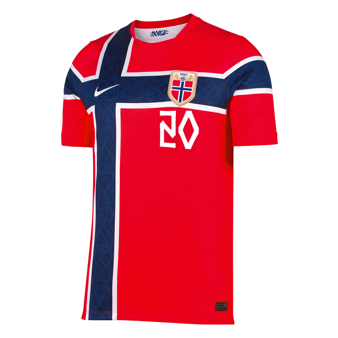 NUSA #20 Men's Norway World Cup 2026 Home Soccer Jersey product view 2