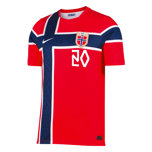 NUSA #20 Men's Norway World Cup 2026 Home Soccer Jersey product view 2