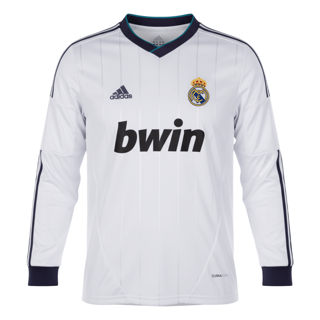 Retro Men's Real Madrid 2012/13 Home Long Sleeve Soccer Jersey product view 1