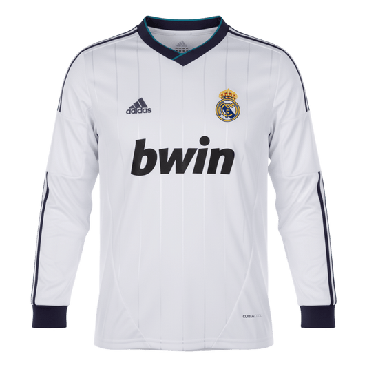 Retro Men's Real Madrid 2012/13 Home Long Sleeve Soccer Jersey product view 1