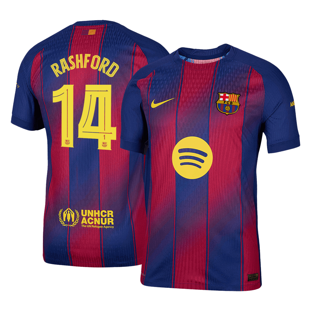 RASHFORD #14 Men's Barcelona UCL 2025/26 Player Version Home Soccer Jersey - Slim Fit product view 1
