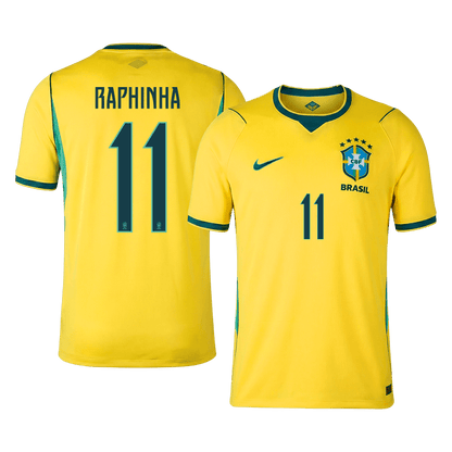 RAPHINHA #11 Men's Brazil World Cup 2026 Home Soccer Jersey Premium product view 1