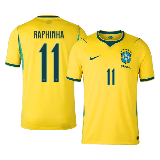 RAPHINHA #11 Men's Brazil World Cup 2026 Home Soccer Jersey Premium product view 1