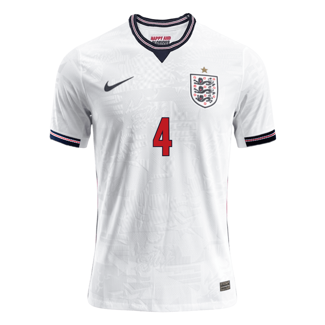 RICE #4 Men's England World Cup 2026 Player Version Home Soccer Jersey - Slim Fit product view 8