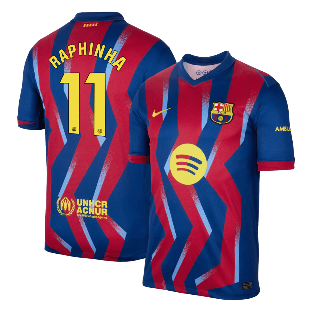 RAPHINHA #11 Men's Barcelona 2025/26 Fourth Away Soccer Jersey product view 1