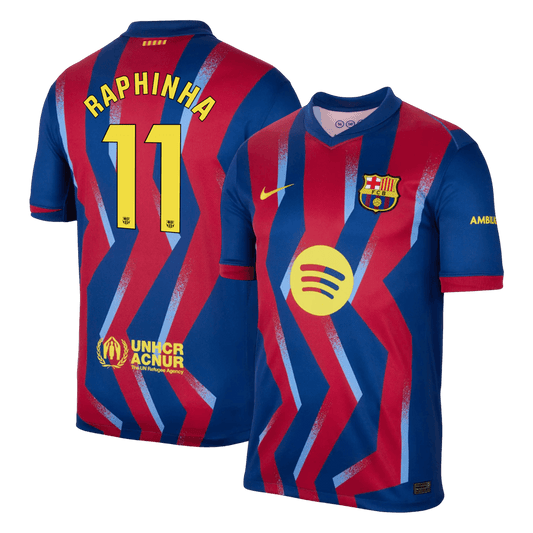RAPHINHA #11 Men's Barcelona 2025/26 Fourth Away Soccer Jersey product view 1