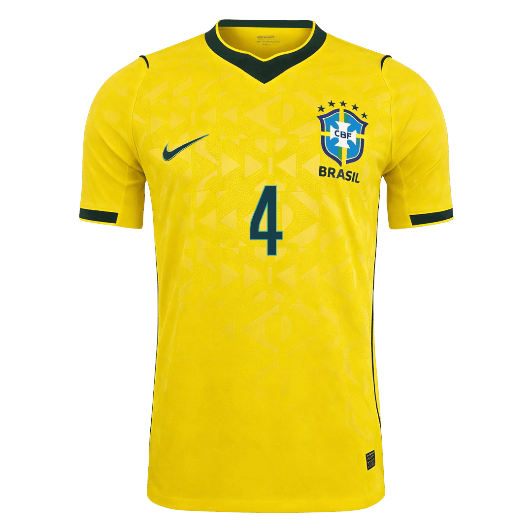 MARQUINHOS #4 Men's Brazil World Cup 2026 Player Version Home Soccer Jersey - Slim Fit product view 2