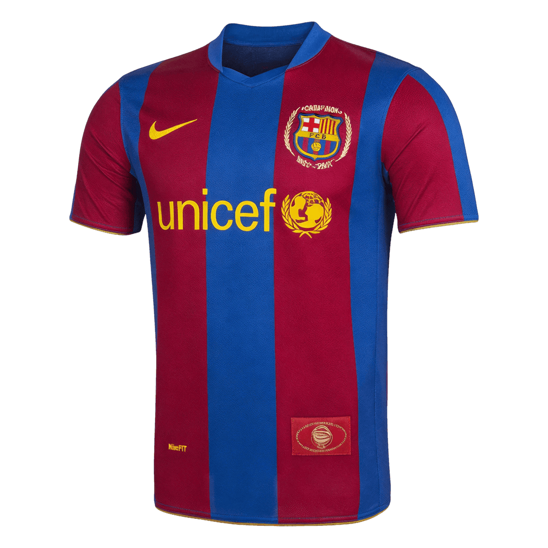 Retro Men's Barcelona 2007/08 Home Soccer Jersey product view 1