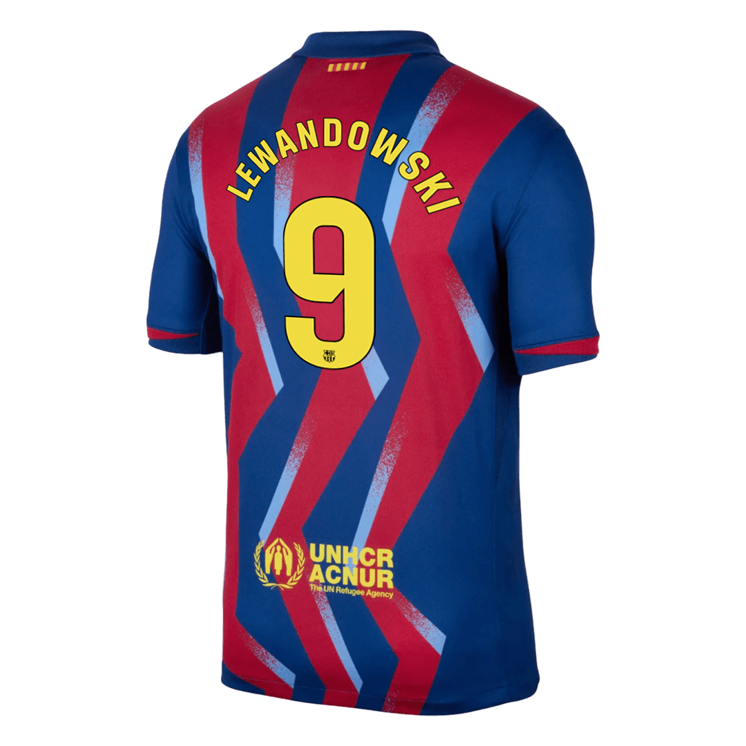 LEWANDOWSKI #9 Men's Barcelona 2025/26 Fourth Away Soccer Jersey product view 2