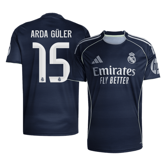 ARDA GÜLER #15 Men's Real Madrid 2025/26 Away Soccer Jersey Premium product view 1