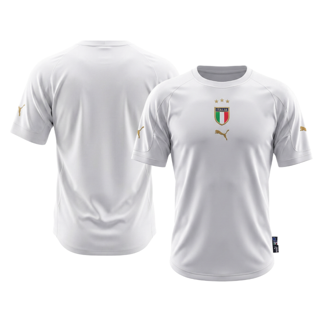 Retro Men's Italy 2004 Away Soccer Jersey product view 7