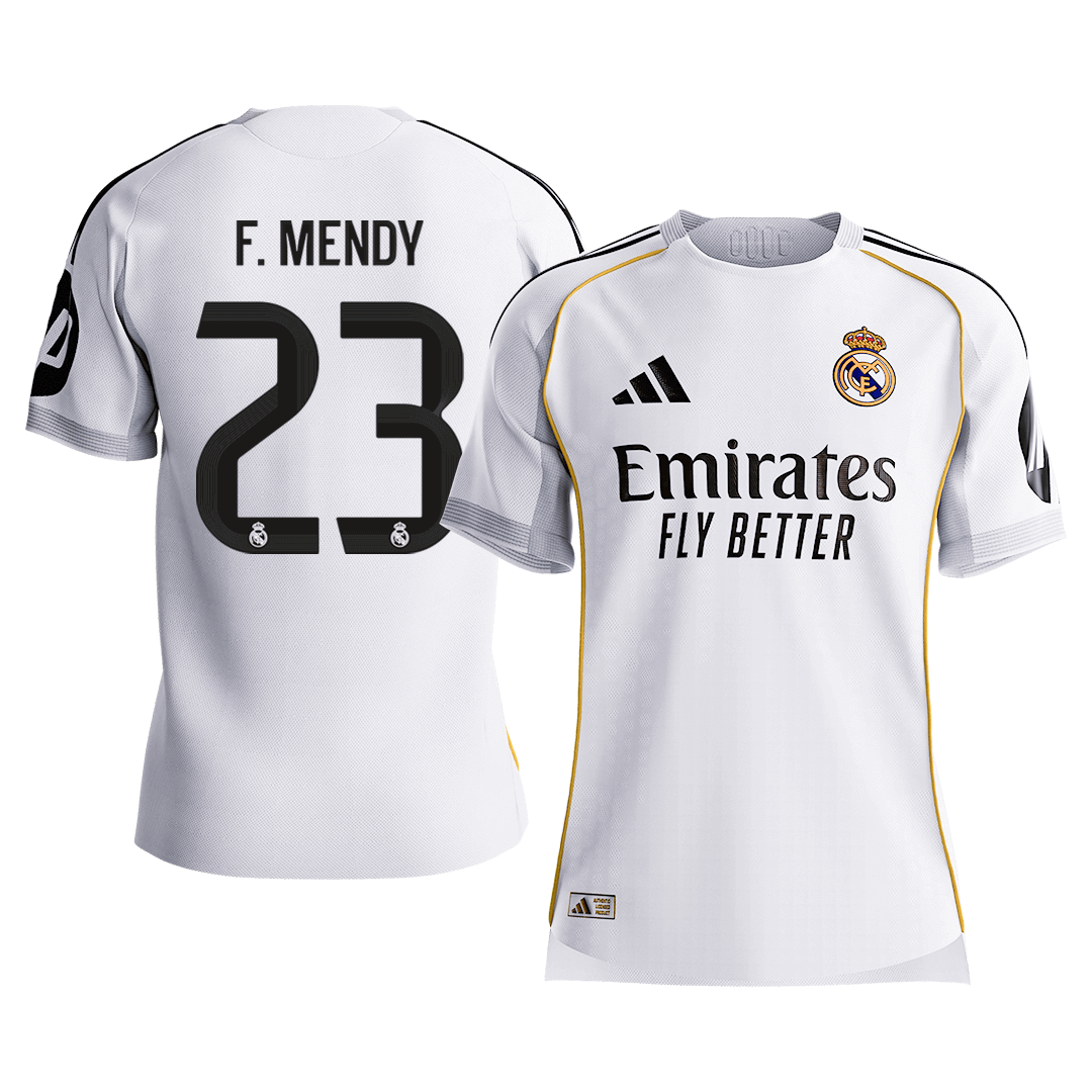 F.MENDY #23 Men's Real Madrid 2025/26 Player Version Home Soccer Jersey - Slim Fit Premium product view 1