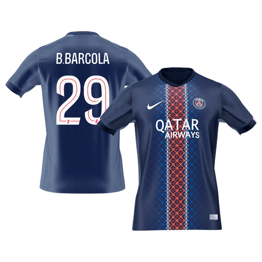 B.BARCOLA #29 Men's PSG 2025/26 Home Soccer Jersey Premium product view 1