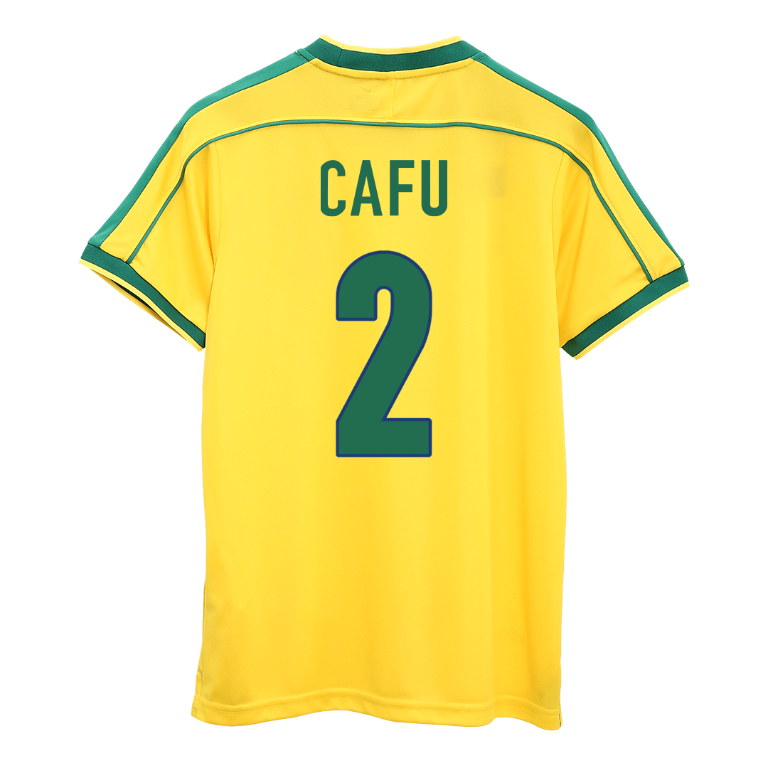 Retro CAFU #2 Men's Brazil World Cup 1998 Home Soccer Jersey product view 1