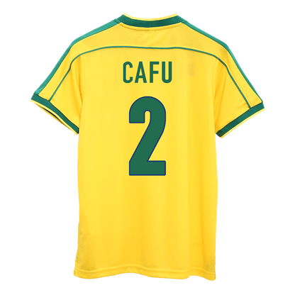 Retro CAFU #2 Men's Brazil World Cup 1998 Home Soccer Jersey product view 1