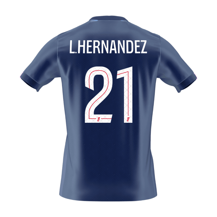 L.HERNANDEZ #21 Men's PSG 2025/26 Home Soccer Jersey Premium product view 8