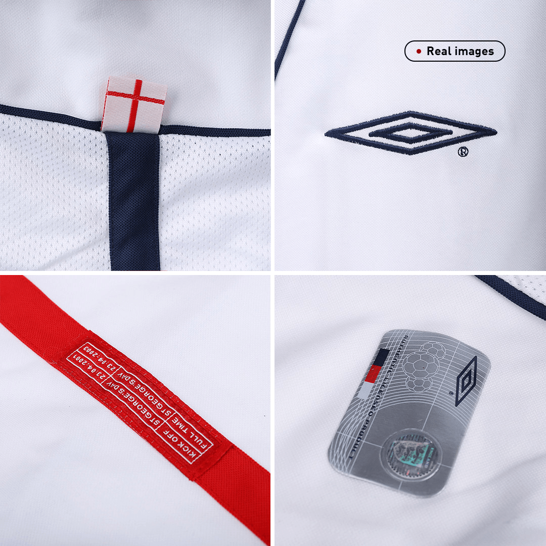 Retro BECKHAM #7 Men's England 2002 Home Soccer Jersey product view 2
