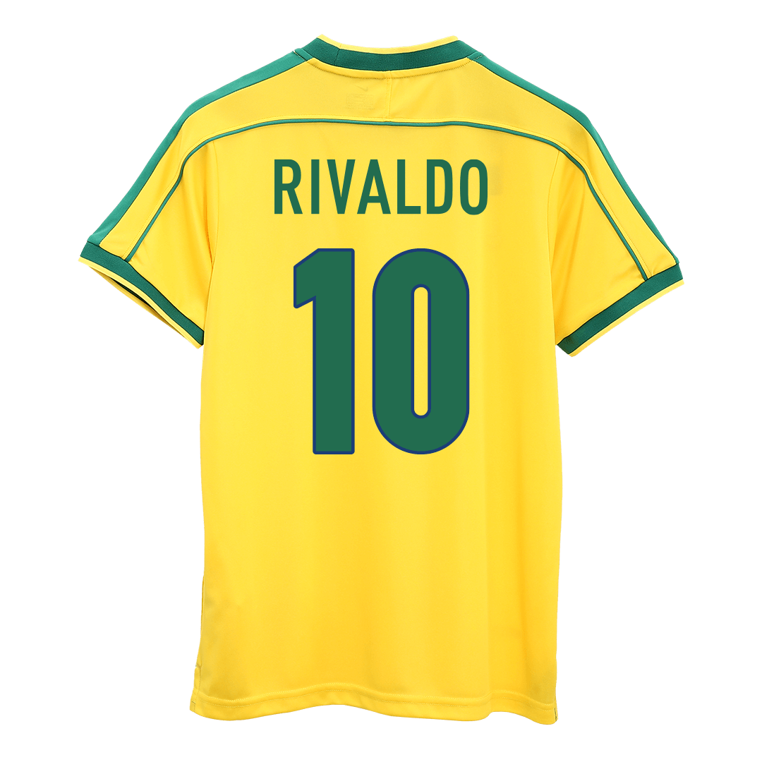 Retro RIVALDO #10 Men's Brazil World Cup 1998 Home Soccer Jersey product view 1