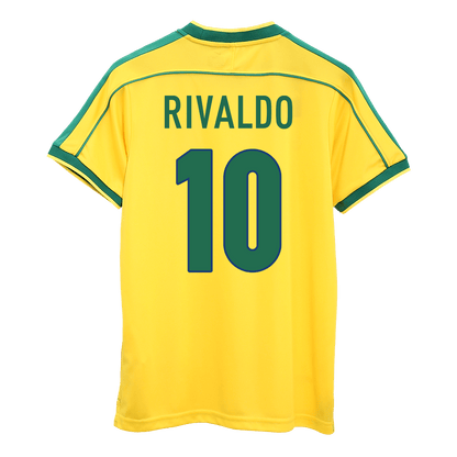Retro RIVALDO #10 Men's Brazil World Cup 1998 Home Soccer Jersey product view 1