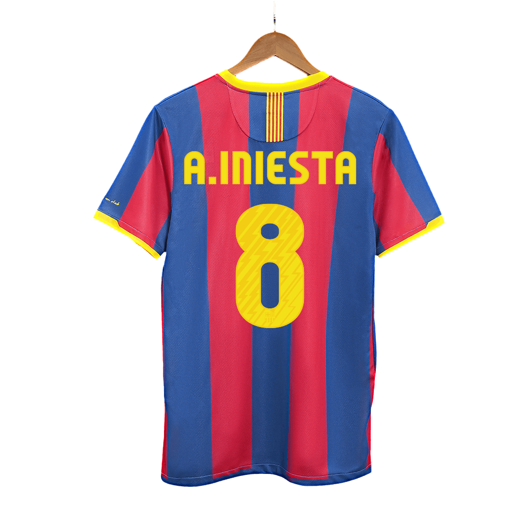 Retro A.INIESTA #8 Men's Barcelona 2010/11 Home Soccer Jersey product view 1