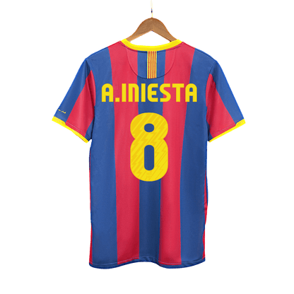 Retro A.INIESTA #8 Men's Barcelona 2010/11 Home Soccer Jersey product view 1