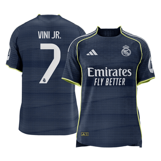 VINI JR. #7 Men's Real Madrid 2025/26 Player Version Away Soccer Jersey - Slim Fit Premium product view 1