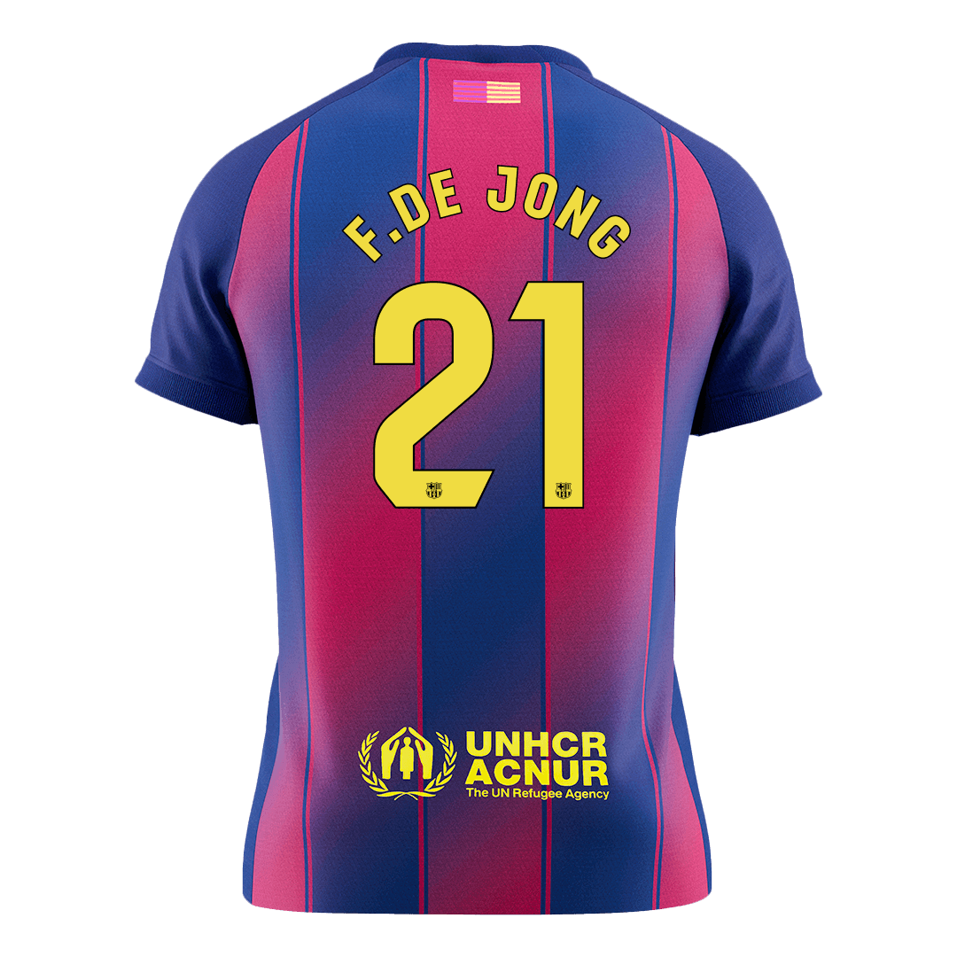 F.DE JONG #21 Men's Barcelona 2025/26 Home Soccer Jersey Premium product view 9